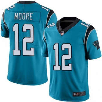 Men's Carolina Panthers #12 DJ Moore Blue Vapor Untouchable Limited Stitched Jersey Men's Carolina Panthers #12 DJ Moore Blue Vapor Untouchable Limited Stitched Jersey