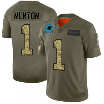 Men's Carolina Panthers #1 Cam Newton 2019 Olive/Camo Salute To Service Limited Stitched NFL Jersey Men's Carolina Panthers #1 Cam Newton 2019 Olive/Camo Salute To Service Limited Stitched NFL Jersey