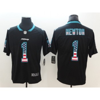 Men's Carolina Panthers #1 Cam Newton Black 2018 USA Flag Color Rush Limited Fashion NFL Stitched Jersey Men's Carolina Panthers #1 Cam Newton Black 2018 USA Flag Color Rush Limited Fashion NFL Stitched Jersey