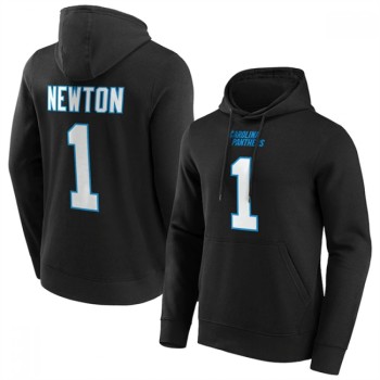 Men's Carolina Panthers #1 Cam Newton Black Hoodie Men's Carolina Panthers #1 Cam Newton Black Hoodie