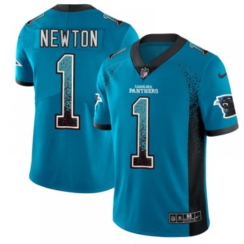Men's Carolina Panthers #1 Cam Newton Blue 2018 Drift Fashion Color Rush Limited Stitched NFL Jersey Men's Carolina Panthers #1 Cam Newton Blue 2018 Drift Fashion Color Rush Limited Stitched NFL Jersey