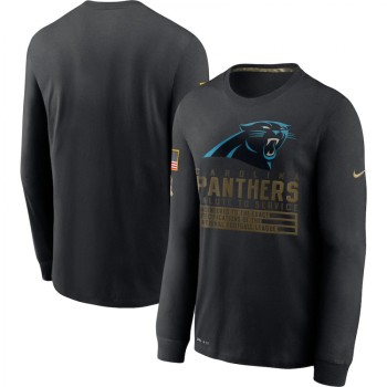 Men's Carolina Panthers 2020 Black Salute to Service Sideline Performance Long Sleeve T-Shirt Men's Carolina Panthers 2020 Black Salute to Service Sideline Performance Long Sleeve T-Shirt