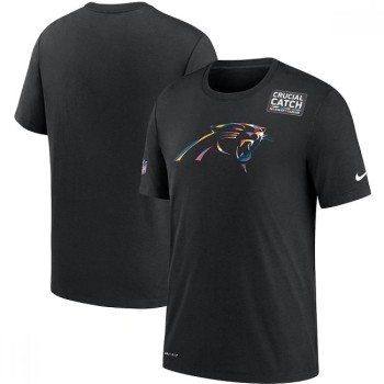 Men's Carolina Panthers 2020 Black Sideline Crucial Catch Performance T-Shirt Men's Carolina Panthers 2020 Black Sideline Crucial Catch Performance T-Shirt