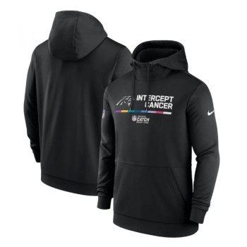 Men's Carolina Panthers 2022 Black Crucial Catch Therma Performance Pullover Hoodie Men's Carolina Panthers 2022 Black Crucial Catch Therma Performance Pullover Hoodie