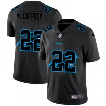 Men's Carolina Panthers #22 Christian McCaffrey Black Shadow Logo Limited Stitched Jersey Men's Carolina Panthers #22 Christian McCaffrey Black Shadow Logo Limited Stitched Jersey