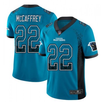 Men's Carolina Panthers #22 Christian McCaffrey Blue Drift Fashion Color Rush Limited Stitched NFL Jersey Men's Carolina Panthers #22 Christian McCaffrey Blue Drift Fashion Color Rush Limited Stitched NFL Jersey