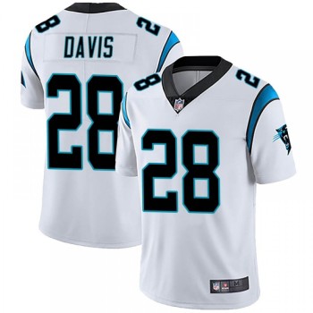 Men's Carolina Panthers #28 Mike Davis White Vapor Untouchable Limited Stitched Jersey Men's Carolina Panthers #28 Mike Davis White Vapor Untouchable Limited Stitched Jersey