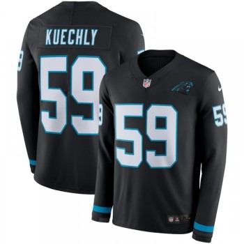 Men's Carolina Panthers #59 Luke Kuechly Black Therma Long Sleeve Stitched NFL Jersey Men's Carolina Panthers #59 Luke Kuechly Black Therma Long Sleeve Stitched NFL Jersey