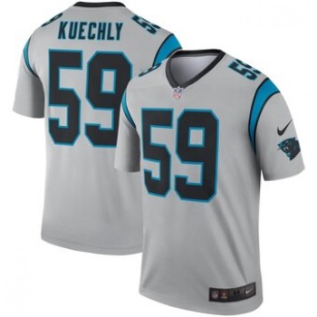 Men's Carolina Panthers #59 Luke Kuechly Silver Inverted Legend Jersey Men's Carolina Panthers #59 Luke Kuechly Silver Inverted Legend Jersey