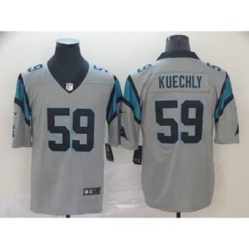 Men's Carolina Panthers #59 Luke Kuechly Silver Inverted Legend Stitched NFL Jersey Men's Carolina Panthers #59 Luke Kuechly Silver Inverted Legend Stitched NFL Jersey