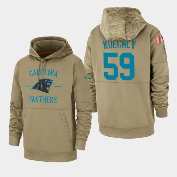 Men's Carolina Panthers #59 Luke Kuechly Tan 2019 Salute to Service Sideline Therma Pullover Hoodie Men's Carolina Panthers #59 Luke Kuechly Tan 2019 Salute to Service Sideline Therma Pullover Hoodie