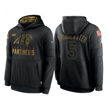 Men's Carolina Panthers #5 Teddy Bridgewater 2020 Black Salute to Service Sideline Performance Pullover Hoodie Men's Carolina Panthers #5 Teddy Bridgewater 2020 Black Salute to Service Sideline Performance Pullover Hoodie