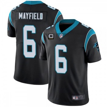 Men's Carolina Panthers #6 Baker Mayfield Black With 3-star C Patch Vapor Untouchable Limited Stitched Jersey Men's Carolina Panthers #6 Baker Mayfield Black With 3-star C Patch Vapor Untouchable Limited Stitched Jersey