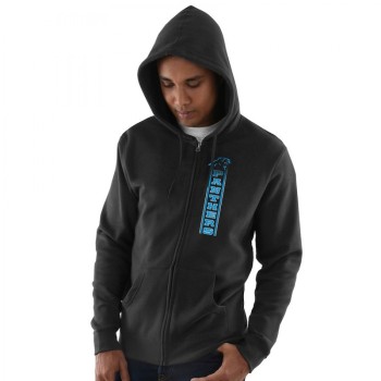 Men's Carolina Panthers Black Hook and Ladder Full-Zip Hoodie Men's Carolina Panthers Black Hook and Ladder Full-Zip Hoodie