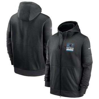 Men's Carolina Panthers Black Sideline Impact Lockup Performance Full-Zip Hoodie Men's Carolina Panthers Black Sideline Impact Lockup Performance Full-Zip Hoodie
