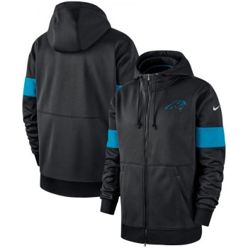 Men's Carolina Panthers Black Sideline Performance Full-Zip Hoodie Men's Carolina Panthers Black Sideline Performance Full-Zip Hoodie