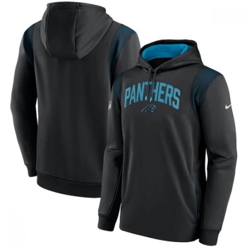 Men's Carolina Panthers Black Sideline Stack Performance Pullover Hoodie 002 Men's Carolina Panthers Black Sideline Stack Performance Pullover Hoodie 002