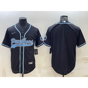 Men's Carolina Panthers Blank Black With Patch Cool Base Stitched Baseball Jersey Men's Carolina Panthers Blank Black With Patch Cool Base Stitched Baseball Jersey