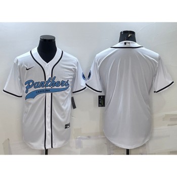 Men's Carolina Panthers Blank White With Patch Cool Base Stitched Baseball Jersey Men's Carolina Panthers Blank White With Patch Cool Base Stitched Baseball Jersey