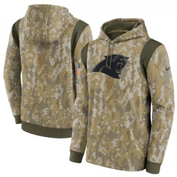 Men's Carolina Panthers Camo 2021 Salute To Service Therma Performance Pullover Hoodie Men's Carolina Panthers Camo 2021 Salute To Service Therma Performance Pullover Hoodie