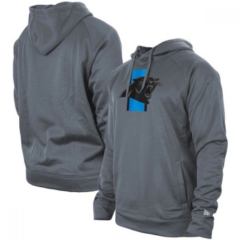 Men's Carolina Panthers Gray New Era Training Camp Raglan Pullover Hoodie Men's Carolina Panthers Gray New Era Training Camp Raglan Pullover Hoodie