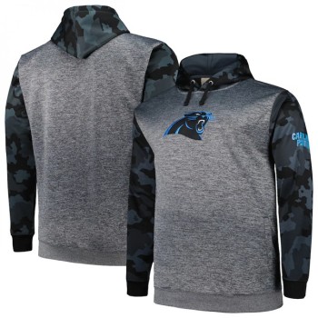 Men's Carolina Panthers Heather Charcoal Big & Tall Camo Pullover Hoodie Men's Carolina Panthers Heather Charcoal Big & Tall Camo Pullover Hoodie