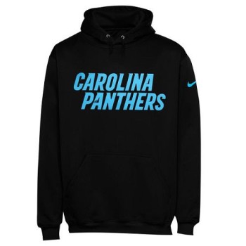 Men's Carolina Panthers Black KO Wordmark Performance Hoodie Men's Carolina Panthers Black KO Wordmark Performance Hoodie