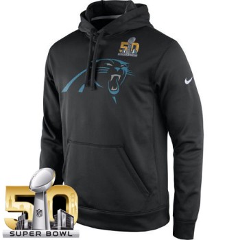 Men's Carolina Panthers Black Super Bowl 50 Practice Performance Pullover Hoodie Men's Carolina Panthers Black Super Bowl 50 Practice Performance Pullover Hoodie