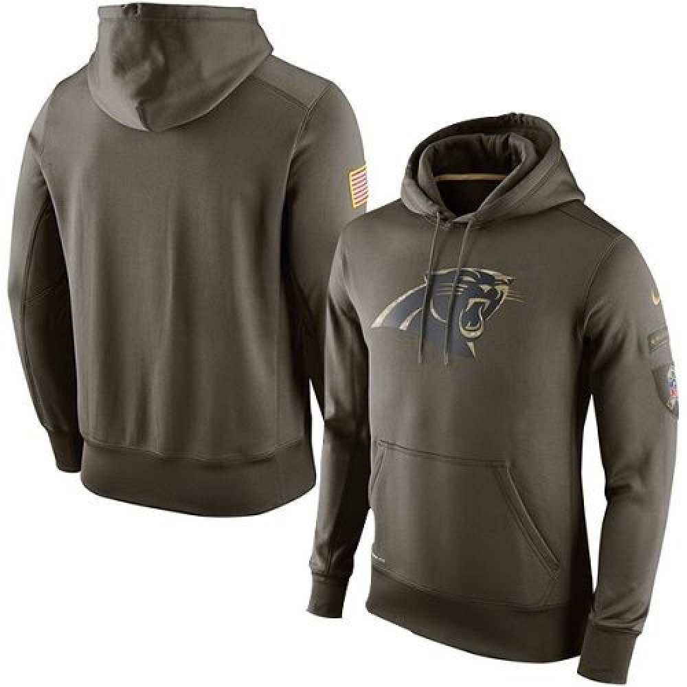 Men's Carolina Panthers Olive Salute To Service KO Performance Hoodie