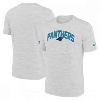 Men's Carolina Panthers White Sideline Velocity Stack Performance T-Shirt Men's Carolina Panthers White Sideline Velocity Stack Performance T-Shirt
