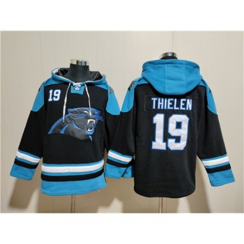 Men's Carolina Panthers #19 Adam Thielen Black Ageless Must-Have Lace-Up Pullover Hoodie Men's Carolina Panthers #19 Adam Thielen Black Ageless Must-Have Lace-Up Pullover Hoodie