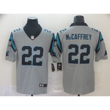 Men's Carolina Panthers #22 Christian McCaffrey Silver Inverted Legend Stitched NFL Jersey Men's Carolina Panthers #22 Christian McCaffrey Silver Inverted Legend Stitched NFL Jersey