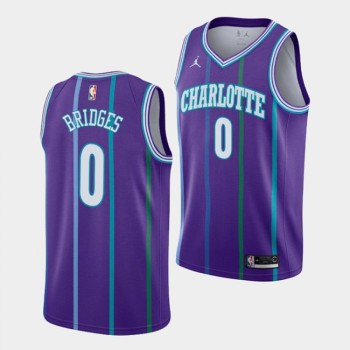 Men's Charlotte Hornets #0 Miles Bridges Purple Stitched Basketball Jersey Men's Charlotte Hornets #0 Miles Bridges Purple Stitched Basketball Jersey