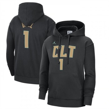 Men's Charlotte Hornets #1 LaMelo Ball Black 2022/23 City Edition Name & Number Essential Pullover Hoodie Men's Charlotte Hornets #1 LaMelo Ball Black 2022/23 City Edition Name & Number Essential Pullover Hoodie