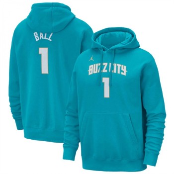 Men's Charlotte Hornets #1 LaMelo Ball Teal 2023/24 City Edition Name & Number Pullover Hoodie Men's Charlotte Hornets #1 LaMelo Ball Teal 2023/24 City Edition Name & Number Pullover Hoodie