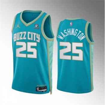 Men's Charlotte Hornets #25 P.J. Washington Teal 2023/24 City Edition Stitched Basketball Jersey Men's Charlotte Hornets #25 P.J. Washington Teal 2023/24 City Edition Stitched Basketball Jersey