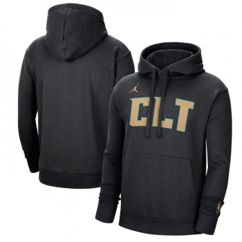 Men's Charlotte Hornets Black 2022/23 City Edition Essential Pullover Hoodie Men's Charlotte Hornets Black 2022/23 City Edition Essential Pullover Hoodie