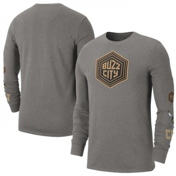 Men's Charlotte Hornets Grey 2022/23 City Edition Essential Expressive Long Sleeve T-Shirt Men's Charlotte Hornets Grey 2022/23 City Edition Essential Expressive Long Sleeve T-Shirt