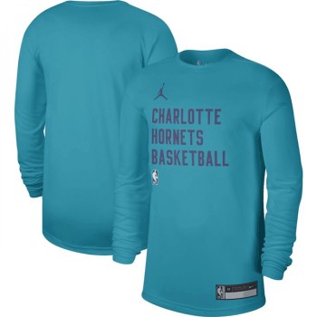 Men's Charlotte Hornets Teal 2023/24 Legend On-Court Practice Long Sleeve T-Shirt Men's Charlotte Hornets Teal 2023/24 Legend On-Court Practice Long Sleeve T-Shirt