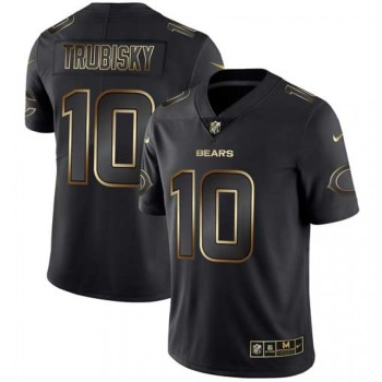 Men's Chicago Bears #10 Mitchell Trubisky 2019 Black Gold Edition Stitched NFL Jersey Men's Chicago Bears #10 Mitchell Trubisky 2019 Black Gold Edition Stitched NFL Jersey