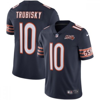 Men's Chicago Bears #10 Mitchell Trubisky Navy 2019 100th Season Limited Stitched NFL Jersey Men's Chicago Bears #10 Mitchell Trubisky Navy 2019 100th Season Limited Stitched NFL Jersey