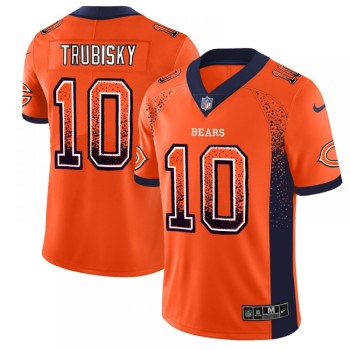 Men's Chicago Bears #10 Mitchell Trubisky Orange 2018 Drift Fashion Color Rush Limited Stitched NFL Jersey Men's Chicago Bears #10 Mitchell Trubisky Orange 2018 Drift Fashion Color Rush Limited Stitched NFL Jersey