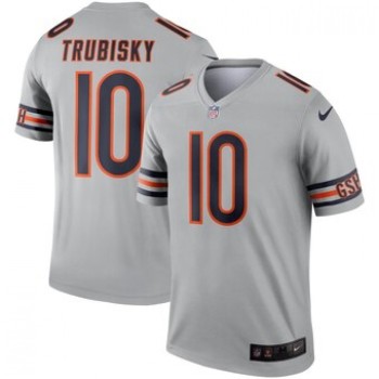 Men's Chicago Bears #10 Mitchell Trubisky Silver Inverted Legend Jersey Men's Chicago Bears #10 Mitchell Trubisky Silver Inverted Legend Jersey