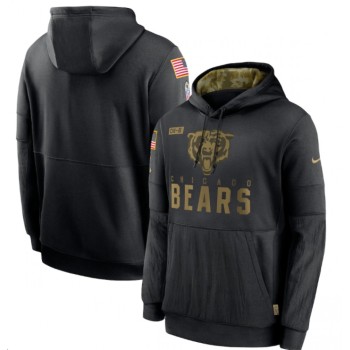 Men's Chicago Bears 2020 Black Salute to Service Sideline Performance Pullover Hoodie Men's Chicago Bears 2020 Black Salute to Service Sideline Performance Pullover Hoodie
