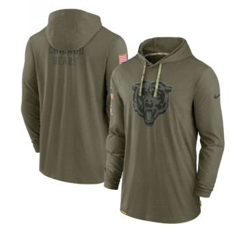 Men's Chicago Bears 2022 Olive Salute to Service Tonal Pullover Hoodie Men's Chicago Bears 2022 Olive Salute to Service Tonal Pullover Hoodie