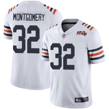 Men's Chicago Bears #32 David Montgomery White 2019 100th Season Vapor Untouchable Limited NFL Jersey Men's Chicago Bears #32 David Montgomery White 2019 100th Season Vapor Untouchable Limited NFL Jersey