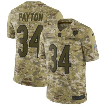 Men's Chicago Bears #34 Walter Payton 2018 Camo Salute to Service Limited Stitched NFL Jersey Men's Chicago Bears #34 Walter Payton 2018 Camo Salute to Service Limited Stitched NFL Jersey