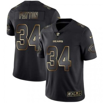 Men's Chicago Bears #34 Walter Payton 2019 Black Gold Edition Stitched NFL Jersey Men's Chicago Bears #34 Walter Payton 2019 Black Gold Edition Stitched NFL Jersey