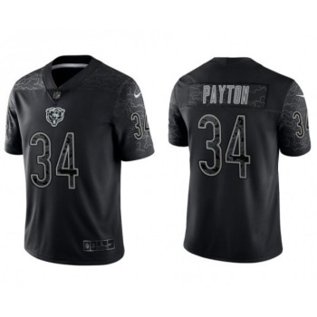 Men's Chicago Bears #34 Walter Payton Black Reflective Limited Stitched Football Jersey Men's Chicago Bears #34 Walter Payton Black Reflective Limited Stitched Football Jersey