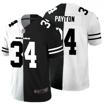 Men's Chicago Bears #34 Walter Payton Black & White Split Limited Stitched Jersey Men's Chicago Bears #34 Walter Payton Black & White Split Limited Stitched Jersey
